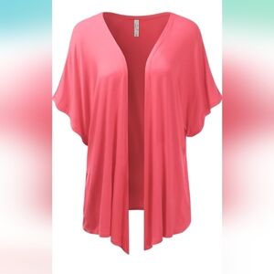 EIMIN Women's Kimono Style Short Sleeve Open Front Loose Fit Cardigan Sz L (EUC)